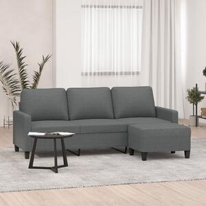 3místná pohovka s podnožkou tmavě šedá 180 cm textil 3201038