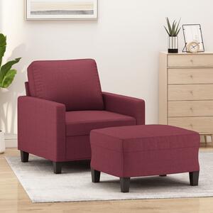 Křeslo s podnožkou vínové 60 cm textil 3201035