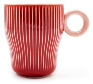 Porcelánový hrnek Kitchen Craft Twist Red & Pink, červeno-růžový, italský design, 300 ml