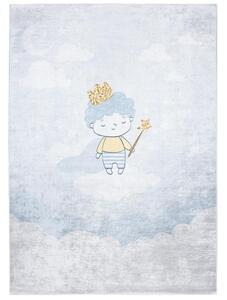Modrý dětský koberec s princem