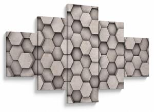 Obraz - Hexagony v betonovém designu (125x70 cm)