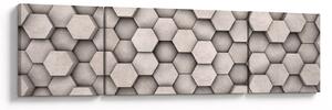 Obraz - Hexagony v betonovém designu (170x50 cm)