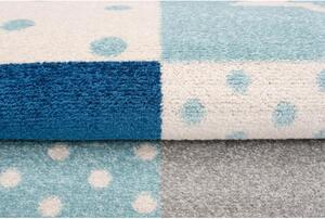 Dětský modrý koberec se vzory