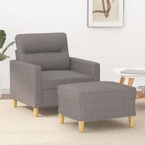 Křeslo s podnožkou taupe 60 cm textil 3201072