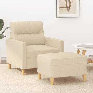 Křeslo s podnožkou krémové 60 cm textil 3201067