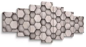 Obraz - Hexagony v betonovém designu (210x100 cm)