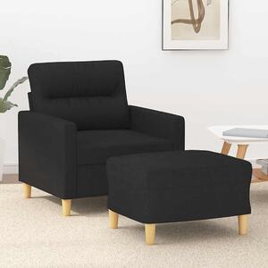 Křeslo s podnožkou černé 60 cm textil 3201069