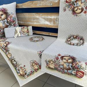Velikonoční gobelínový ubrus na stůl Eden 1360 GR Barva Vícebarevná Rozměry 45x140 cm