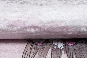 Dětský růžový koberec s baletkou