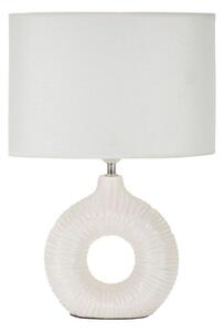 Bílá keramická stolní lampa s textilním stínidlem (výška 43 cm) Seta – Mauro Ferretti