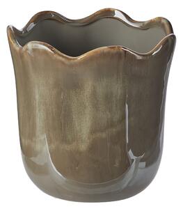 GLAZE Květináč 19 cm - olivová