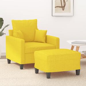 Křeslo s podnožkou světle žluté 60 cm textil 3201086