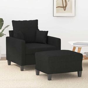 Křeslo s podnožkou černé 60 cm textil 3201085
