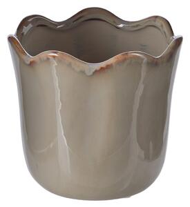 GLAZE Květináč 14 cm - hnědá