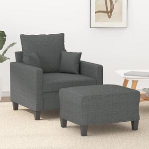 Křeslo s podnožkou tmavě šedé 60 cm textil 3201082