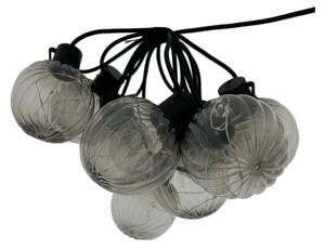 LED Venkovní dekorační řetěz 10xLED/0,15W/230V 6,8 m IP44 černá/kouřová