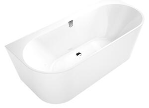 Villeroy & Boch Oberon 2.0 Duo - Vana pro přistavení ke stěně 1800x800 mm, Quaryl, včetně odpadu a přepadu, alpská bílá UBQ180OBR9CD00V-01