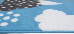 Dětský modrý koberec s medvědy