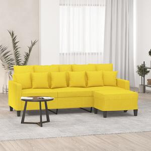 3místná pohovka s podnožkou světle žlutá 180 cm textil 3201094