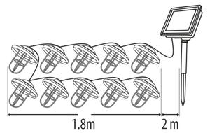 LED Solární řetěz 10xLED/1,2V 300 mAh 3,8 m IP44 měděná