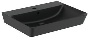 Ideal Standard Connect Air - Umyvadlo CUBE 600x460 mm, s přepadem, černá matná E0298V3