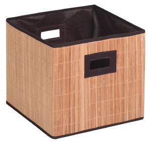 MSV skládací úložný box, bambus, černý, 32 x 31 cm