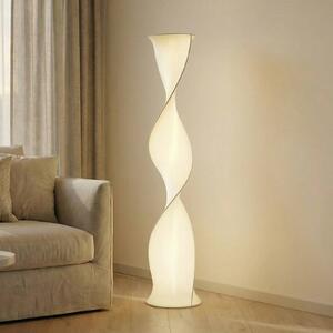 Lucande LED stojací lampa Novelle, bílá, výška 137 cm, Ø 29 stmívatelný, Bílá / opál, Obývací pokoj / jídelna, Plast, Design