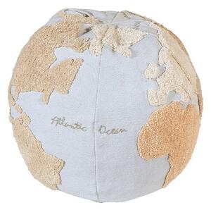 Modrý béžový dětský puf World Map – Lorena Canals