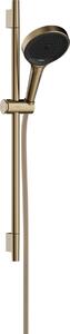 Hansgrohe Rainfinity Sprchová sada 130 3jet EcoSmart se sprchovou tyčí S Puro 65 cm, jezdec s tlačítkem Push a textilní sprchová hadice Designflex 160 cm, kartáčovaný bronz 28746140