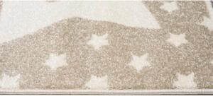 Dětský béžový koberec s motivem hvězd
