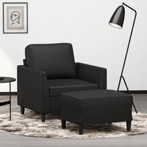 Křeslo s podnožkou černé 60 cm umělá kůže 3201117