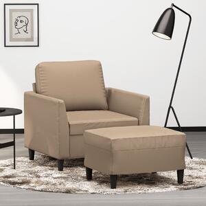 Křeslo s podnožkou cappuccino 60 cm umělá kůže 3201121