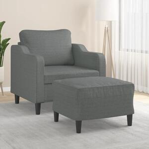 Křeslo s podnožkou tmavě šedé 60 cm textil 3201128