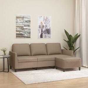 3místná pohovka s podnožkou cappuccino 180 cm umělá kůže 3201126