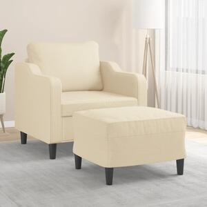 Křeslo s podnožkou krémové 60 cm textil 3201129