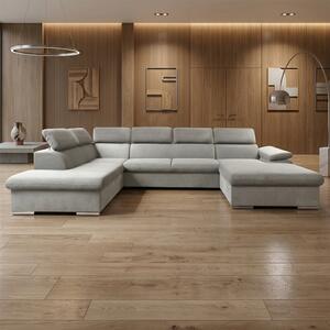 Sedací souprava COOL II | 220x343x191 cm | rozkládací + 2x úložný prostor | PRAVÁ | lounge 18 světle šedá