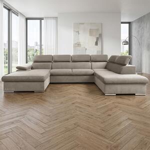 Sedací souprava COOL II | 191x343x220 cm | rozkládací + 2x úložný prostor | LEVÁ | lounge 03 šedobéžová
