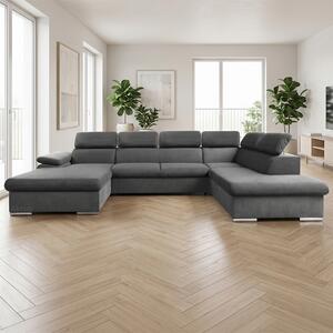 Sedací souprava COOL II | 191x343x220 cm | rozkládací + 2x úložný prostor | LEVÁ | lounge 21 tmavě šedá