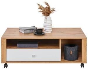 KONFERENČNÍ STOLEK, bílá, barvy dubu, kompozitní dřevo, 110/65/41 cm Ti'me - Konferenční stolky