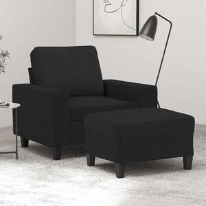 Křeslo s podnožkou černé 60 cm textil 3201147