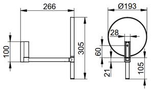 Keuco Plan - Kosmetické zrcadlo bez osvětlení, trojrozměrné nastavitelné rameno, 5x zvětšení, ø 193 mm, chrom 17649010002