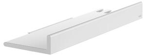 Keuco Reva - Polička do sprchy s integrovanou stěrkou na sklo a háčkem 350x116 mm, bílá matná 12859510000