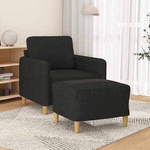 Křeslo s podnožkou černé 60 cm textil 3201188