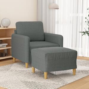 Křeslo s podnožkou tmavě šedé 60 cm textil 3201185