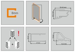 Hüppe Astra - Křídlové dveře s pevným segmentem 900x2000 mm pro 4-úhelník, upevnění vpravo, profil stříbrná pololesklá, sklo čiré s Anti-Plaque PX0103.069.322
