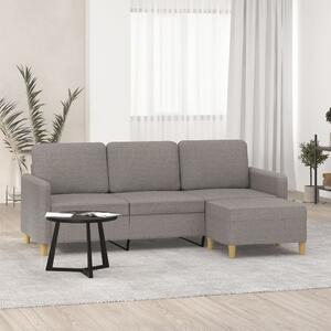 3místná pohovka s podnožkou taupe 180 cm textil 3201199