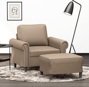 Křeslo s podnožkou cappuccino 60 cm umělá kůže 3201204