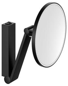 Keuco iLook_move - Kosmetické zrcadlo s osvětlením Ø 212 mm, kartáčovaný černý chrom 17612139004