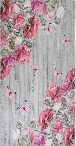 Růžovo-šedý pratelný koberec 80x150 cm Blooming Roses – Vitaus