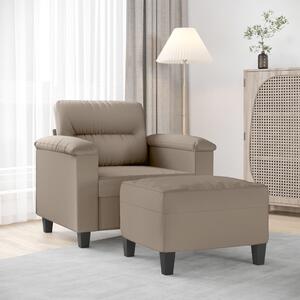 Křeslo s podnožkou taupe 60 cm tkanina z mikrovlákna 3201225